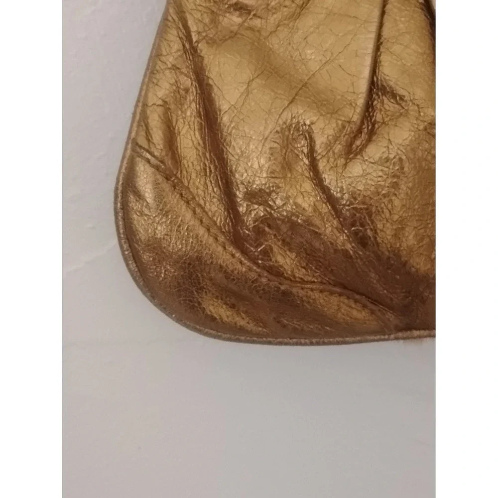 Caterina Lucchi Italy Leopard Calf Hair Metallic Gold Studded Chain Shoulder Bag